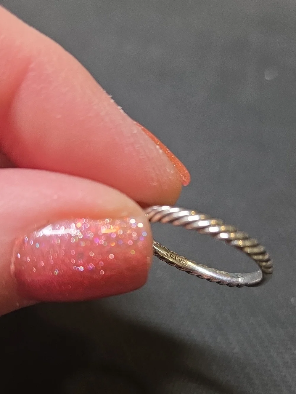 David Yurman Silver Twisted Cable Ring with Pavé Quatrefoil